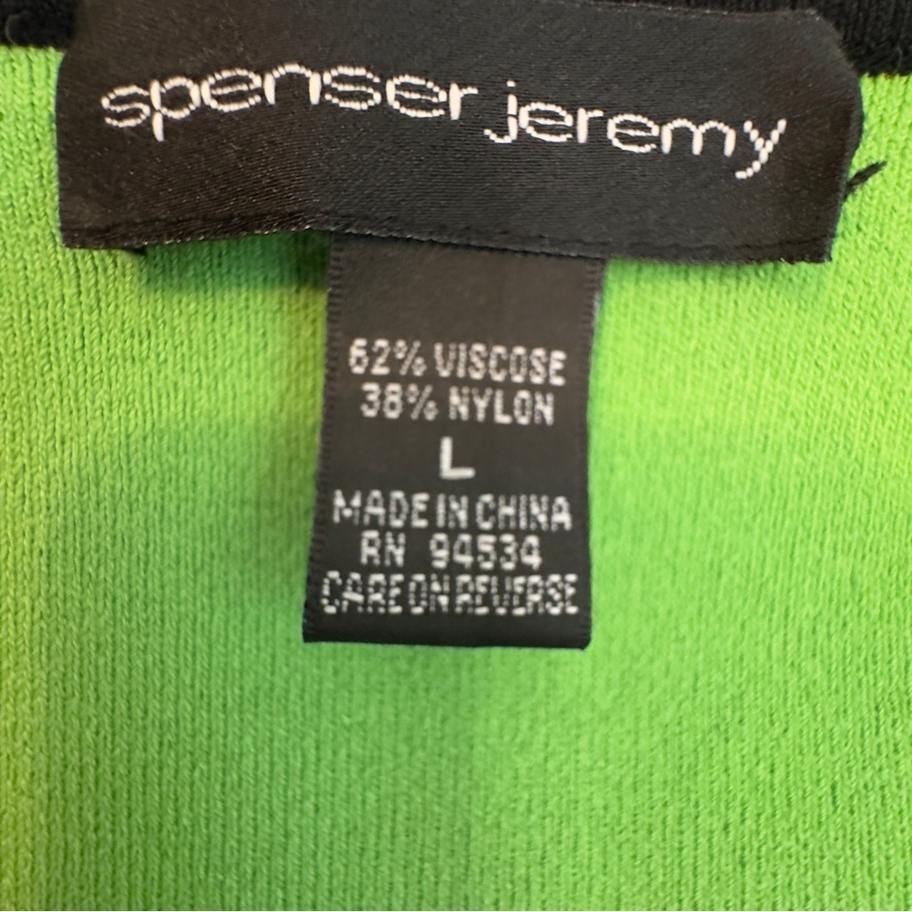 Spenser Jeremy Green Cap Sleeve Tank Blouse With Black Trim and Tie Sz L - Picture 4 of 16